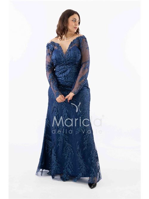 abito manica lunga ricamato MARICLA ELEGANCE | FI7485BLU